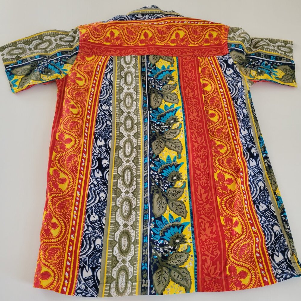 Vtg Ralph Lauren Chaps Colorful Paisley Floral Pattern Short Sleeve Size S EUC - Picture 8 of 8